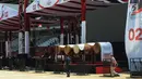 Alat musik berupa bedug untuk memeriahkan kampanye akbar pasangan capres-cawapres nomor urut 02 Prabowo Subianto-Sandiaga di Stadion Utama GBK, Jakarta, Sabtu (6/4). Acara itu rencananya dihadiri sejumlah relawan dari Jabodetabek, serta para tokoh pendukung Prabowo-Sandi. (merdeka.com/Imam Buhori)
