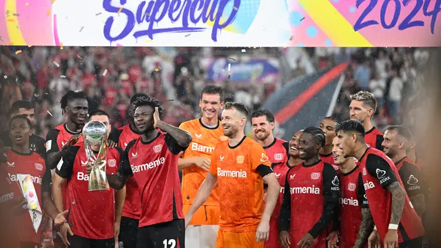 FOTO Bayer Leverkusen juara Piala Super Jerman 2024