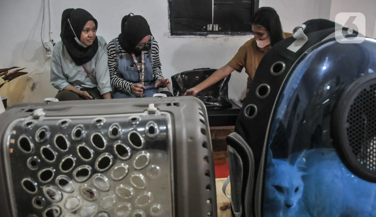Warga antre mengikuti vaksinasi rabies dan sterilisasi kucing di Rawamangun, Jakarta Timur, Senin (20/6/2022). Dinas KPKP DKI Jakarta dan klinik hewan dan komunitas pecinta kucing menggelar pemeriksaan hewan peliharaan seperti vaksin rabies dan sterilisasi secara gratis menyambut HUT ke-495 Jakarta. (merdeka.com/Iqbal S. Nugroho)