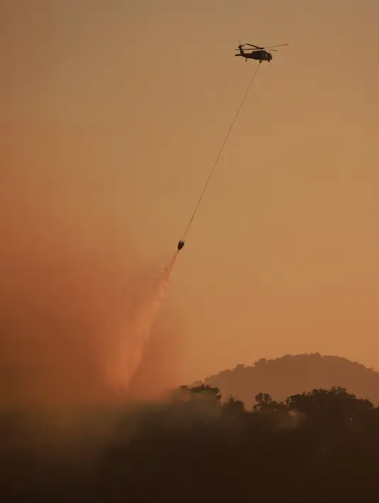 Secara keseluruhan 15 persen dari total luas lahan di Lembah Yokuts di Fresno County, California terbakar. (David SWANSON/AFP)