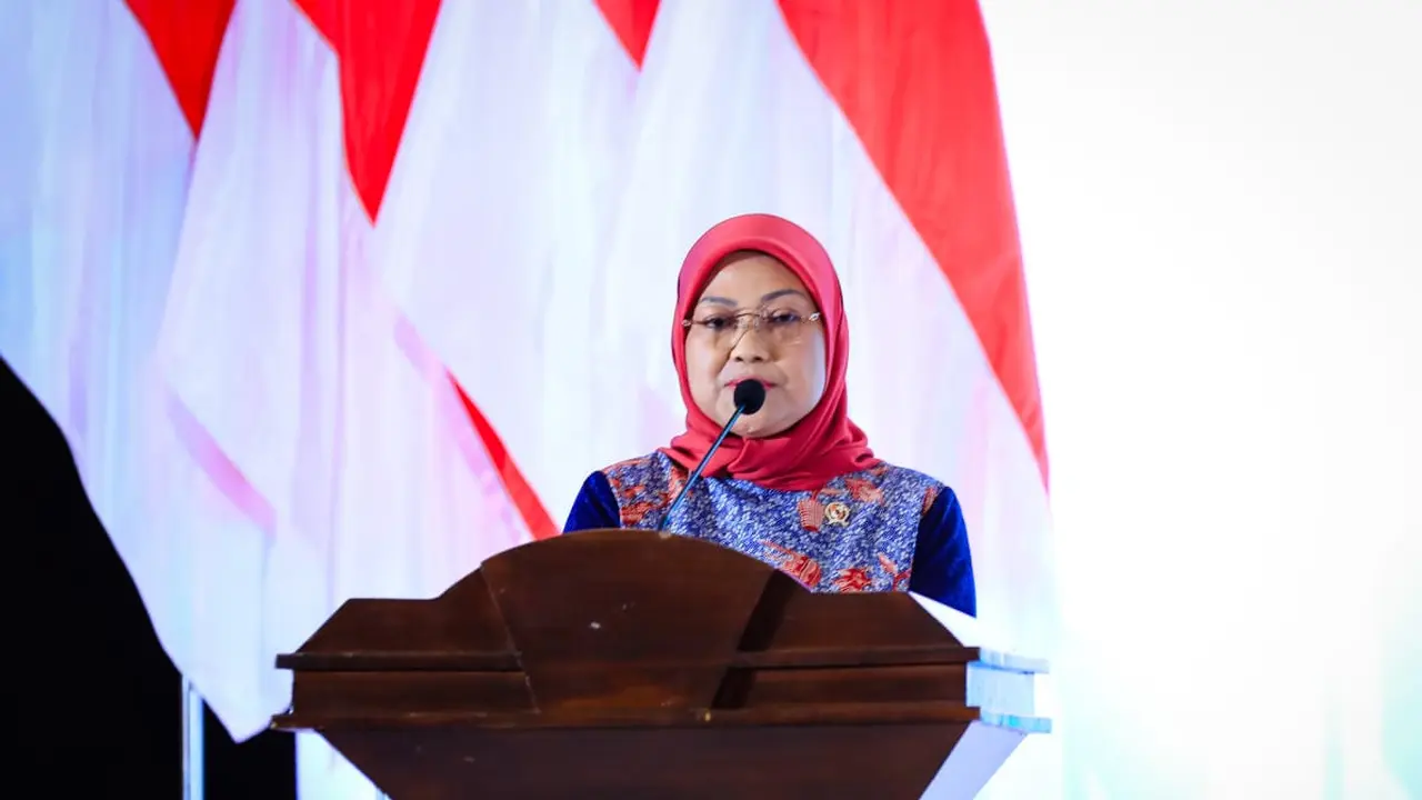 Menteri Ketenagakerjaan, Ida Fauziyah dalam Forum Komunikasi Jaminan Sosial Ketenagakerjaan di Jakarta, Selasa (5/9/2023). (Dok Kemnaker)