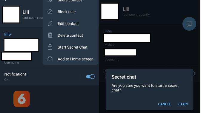 Cara memulai Secret Chat di Telegram (Liputan6.com/ Agustin Setyo W)