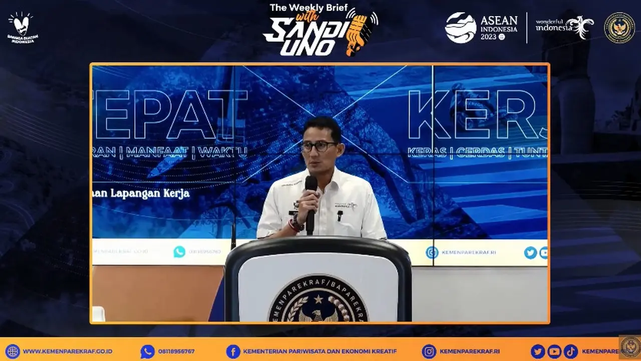 Menteri Pariwisata dan Ekonomi Kreatif atau Menparekraf Sandiaga Uno