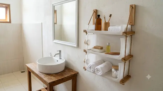 Rak Kamar Mandi dari Galon Bekas