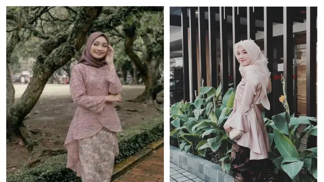 kebaya modern hijab dengan bagian belakang yang lebih panjang