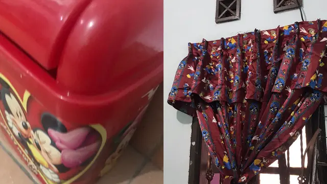 Tampilan rumah dihiasi tokoh kartun Mickey Mouse