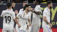 Perayaan gol Real Madrid ke gawang Cadiz di lanjutan LaLiga (AFP)
