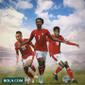 Timnas Indonesia - Irfan Jaya, Ronaldo Kwateh, Ramai Rumakiek (Bola.com/Adreanus Titus)