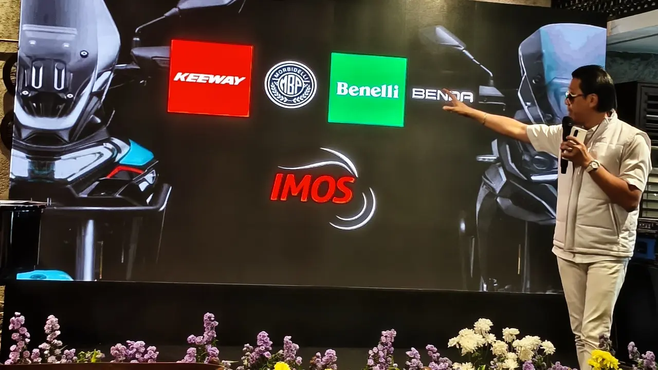 Morbidelli T1002PX, motor adventure bermesin V-twin 1002 cc, jadi bintang utama peluncuran di IMOS 2025 (Muhamad Ridwan/Liputan6.com).