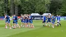 Pemain Timnas Skotlandia menjalani sesi latihan di New England Revolution Training Center, Boston, Amerika Serikat, Kamis (18/6/2026). Sejumlah pemain bintang seperti Andy Robertson, Scott McTominay, dan John McGinn, tampak berlatih serius sebagai persiapan menghadapi laga lanjutan Grup C Piala Dunia 2026. (KLY Sports/Hery Kurniawan)