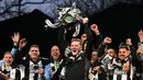 Newcastle United berhasil menjuarai Piala Liga Inggris setelah mengalahkan Liverpool dengan skor tipis 2-1 di Stadion Wembley pada beberapa waktu lalu. (AFP/Oli Scarff)