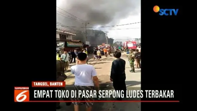 Detik-Detik Kebakaran Pasar Serpong Terekam Video Amatir