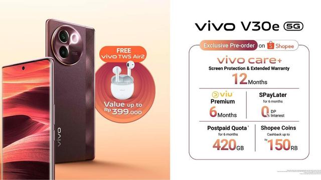 Cek Harga, Paket Penawaran, dan Program Pre-Order vivo V30e
