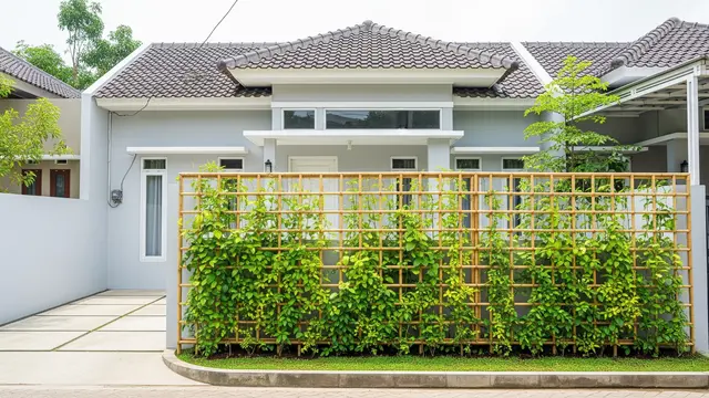 Model Pagar Rumah Subsidi dari Bambu yang Modern