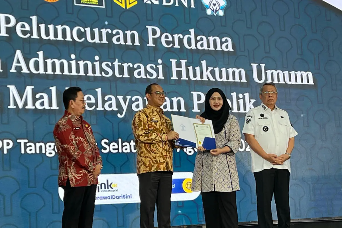 Kementerian Hukum (Kemenkum) Republik Indonesia melalui Direktorat Jenderal Administrasi Hukum Umum (Ditjen AHU), adakan Layanan Administrasi Hukum Umum di Mal Pelayanan Publik (MPP) Kota Tangerang Selatan, Jl. Pahlawan Seribu, Cilenggang, Serpong, Kota T