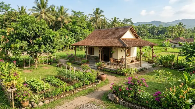 Desain Rumah 1 Lantai 2 Kamar di Desa (Foto: Gemini AI)