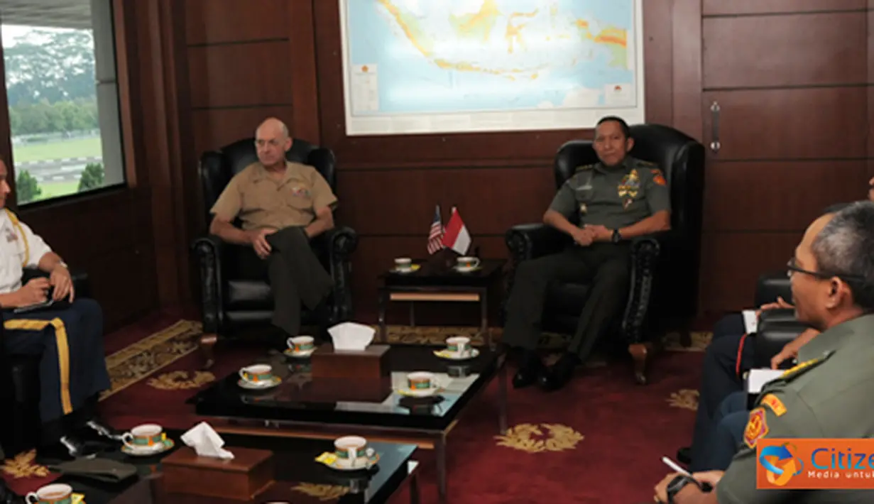 Citizen6, Cilangkap: Kunjungan tersebut dalam rangka upaya peningkatan kerja sama di berbagai bidang, termasuk latihan bersama antara US Marine Corps dan Marinir Indonesia. (Pengirim: Badarudin Bakri)