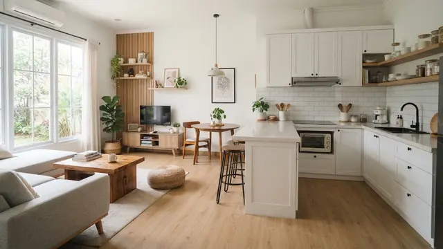 Inspirasi Rumah Kecil dengan Ruang Tamu dan Dapur Menyatu