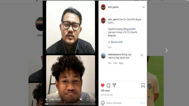 Bagus Kahfi saat diwawancarai oleh Aziz Arriadh dari ANTV Sports.
