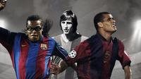Edgard Davids, Johan Cruyff dan Rivaldo. (Bola.com/Dody Iryawan)