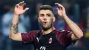 Reaksi pemain AC Milan, Cutrone saat menghadapi Sampdoria dalam Serie A di Stadio Comunale Luigi Ferraris, Genoa, Italia, Sabtu (30/3). AC Milan kalah 0-1. (REUTERS/Jennifer Lorenzini)