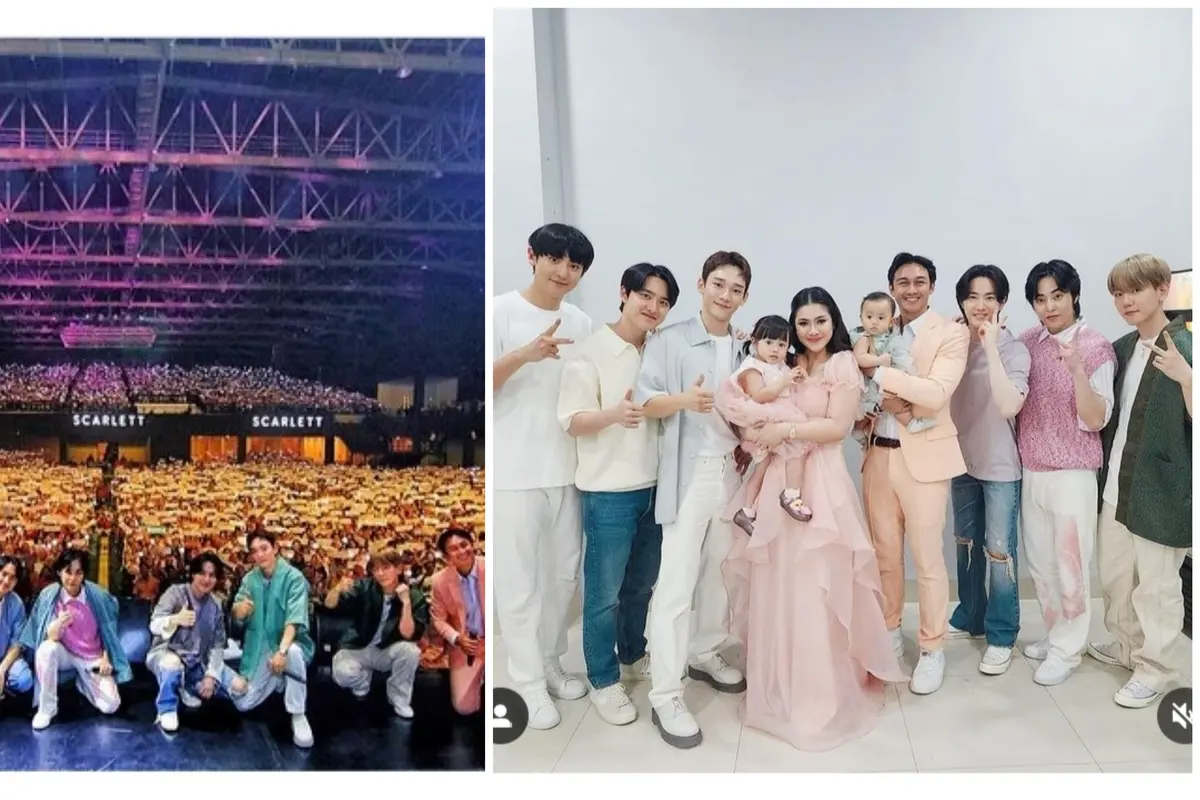 Kebersamaan Felicya Angelista dan Immanuel Caesar Hito bareng EXO di Jakarta (Foto: instagram felicyangelista_)