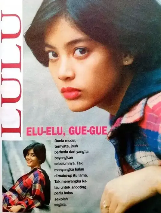 Perempuan yang kini disebut layaknya Song Hye-kyo versi Indonesia ini memang sudah cantik sedari dulu. Gaya rambut pendek tak mengurangi sisi feminin dari Lulu Tobing. Tak heran, era 90-an menjadi masa keemasan Lulu jadi cover model majalah. (Liputan6.com/IG/jualmajalahjadul)