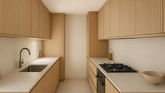 Model Dapur Sempit dengan Kabinet Minimalis, Bikin Rumah Mungil Lega/Ilustrasi AI