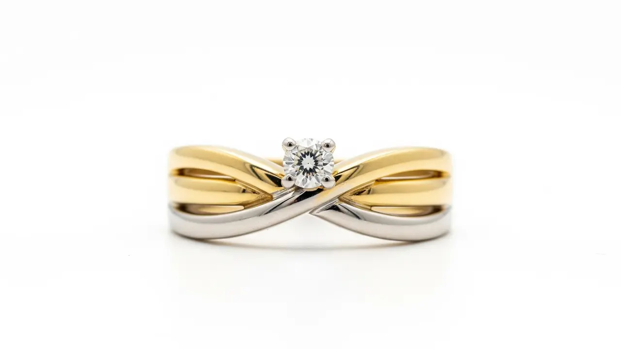 Model Cincin Emas Minimalis Dua Warna yang Tampak Mewah Meski Simpel