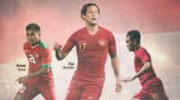 Timnas Indonesia - Irfan Bachdim, Rachmat Irianto, Asnawi Bahar (Bola.com/Adreanus Titus)
