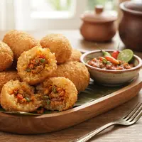 Resep Combro Isi Oncom Pedas dengan Bagian Luar Garing. Foto: AI Generated