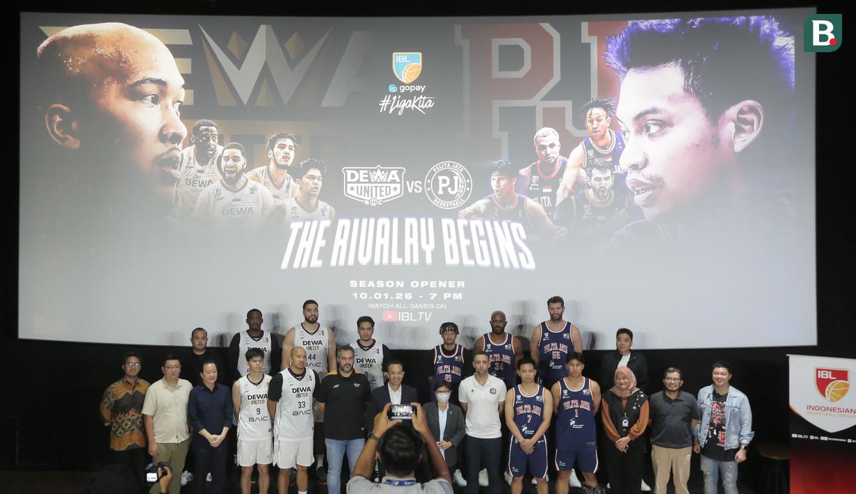 Indonesian Basketball League (IBL) resmi mengawali musim kompetisi IBL GoPay 2026 melalui konferensi pers pembukaan musim IBL 2026 di kawasan Senayan, Jakarta, Selasa (6/1/2026). (Bola.com/M Iqbal Ichsan)