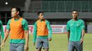 Bayu Gatra saat sesi latihan sebelum melawan Vietnam pada laga semi-final AFFcup 2016 di Stadion Pakansari, Bogor, (02/12/2016).  (Bola.com/Nicklas Hanoatubun)