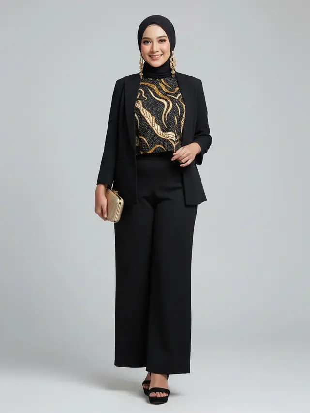Inspirasi Atasan Batik untuk Kondangan dengan Bawahan Celana Panjang/Ilustrasi Gemini AI
