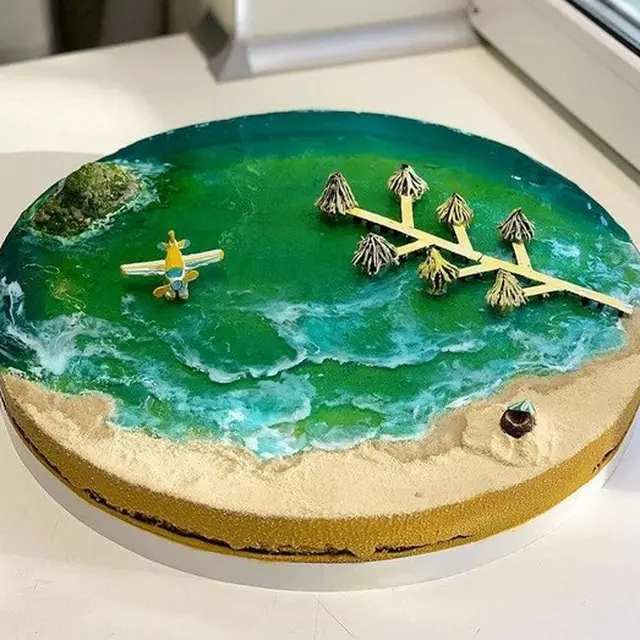 kue dengan tema lautan