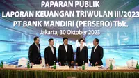 Paparan publik laporan keuangan kuartal III PT Bank Mandiri Tbk (BMRI), Senin (30/10/2023). (Foto: Bank Mandiri)