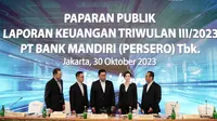 Paparan publik laporan keuangan kuartal III PT Bank Mandiri Tbk (BMRI), Senin (30/10/2023). (Foto: Bank Mandiri)