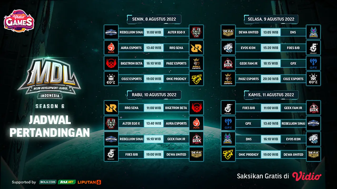 Hadir Mulai 8-11 Agustus, Link Live Streaming MDL ID Season 6 Week 1 di Vidio