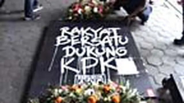 Dukung KPK Dengan Karangan Bunga