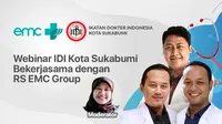 Webinar IDI kota Sukabumi bersama RS EMC Group, Sabtu (21/11/2020) pukul 13.00 WIB dapat disaksikan melalui platform streaming Vidio. (Dok. RS EMC Group)