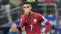 Ekspresi kekecewaan Cristiano Ronaldo saat Portugal kalah dari Spanyol di 16 besar Piala Dunia 2026 (AFP)