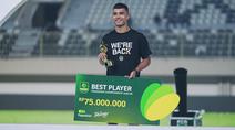 Gustavo Tocantins berhasil meraih pemain terbaik di arena Pegadaian Championship 2025/26. (Bola.com/Abdul Aziz)