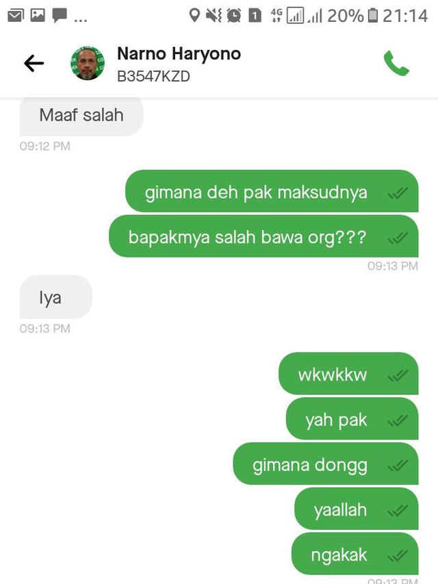 6 Chat Lucu Saat Driver Ojek Online Salah Bawa Penumpang Ini Bikin