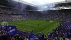 Suporter Everton memadati Stadion Hill Dickinson dalam laga Liga Inggris antara Everton melawan Brighton pada Minggu (24/08/2025) waktu setempat. (AFP/Darren Staples)