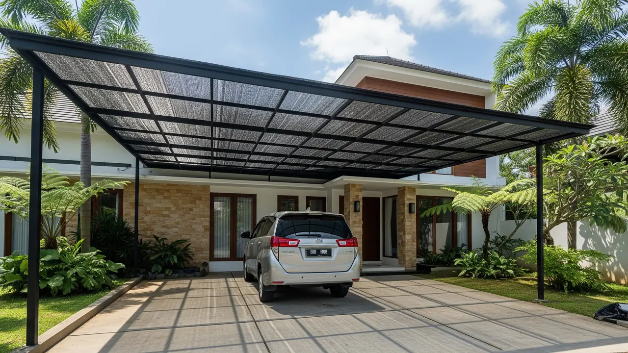 Desain Paranet untuk Carport