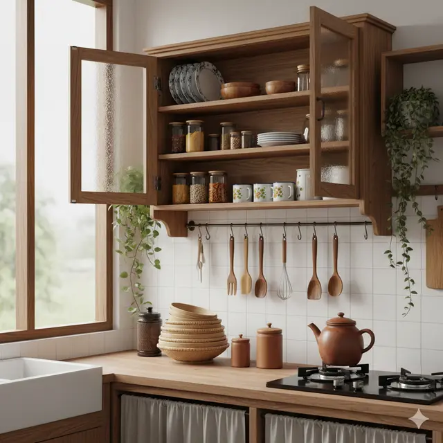 Model Lemari Dapur Gantung Minimalis (Foto: Gemini AI)