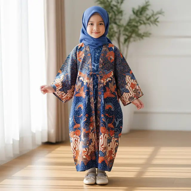 Model Gamis Batik Anak Perempuan Lengan Panjang