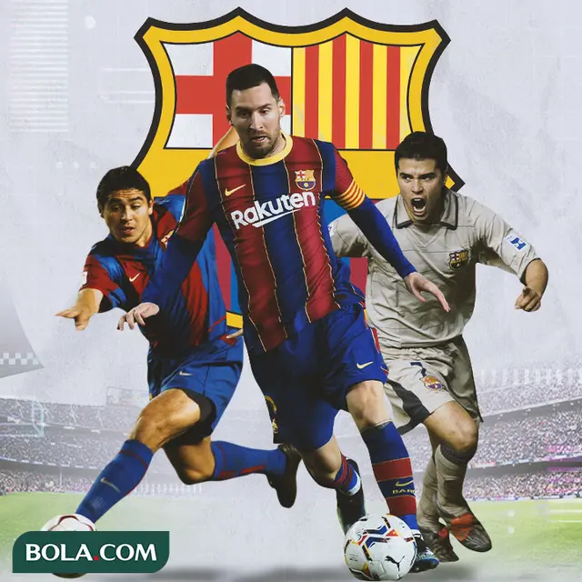 Barcelona - Juan Roman Riquelme, Lionel Messi, Javier Saviola