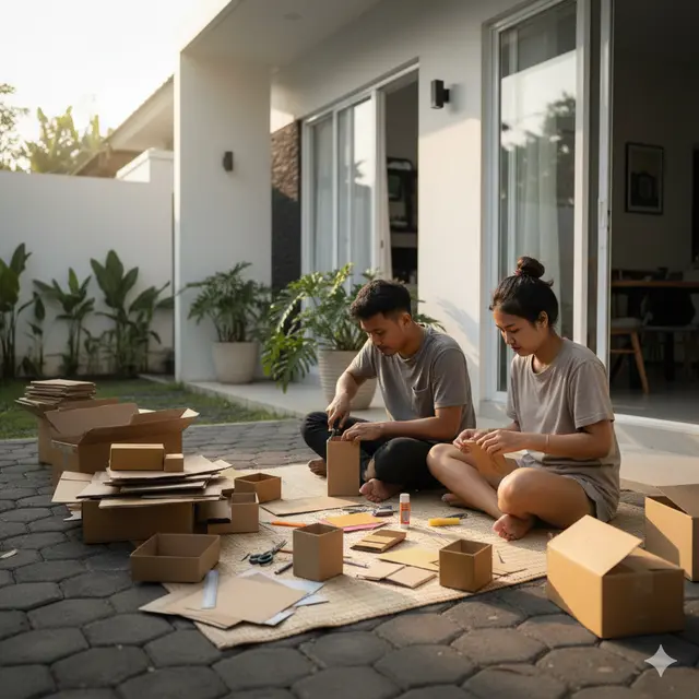 kreasi dari kardus bekas