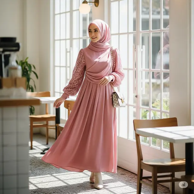 Gamis Lace Balon Sleeve Vintage